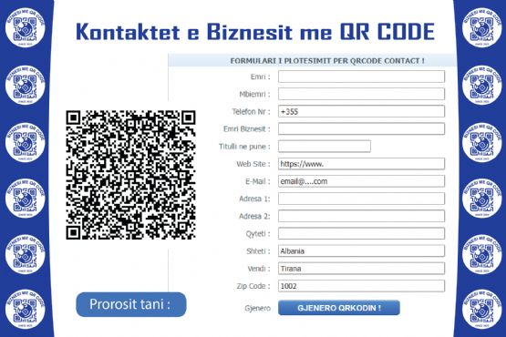  Kontaktet E Biznesit Me QR CODE, abonimi një vjeçar me paketën KONTAKTET VIRTUALE 